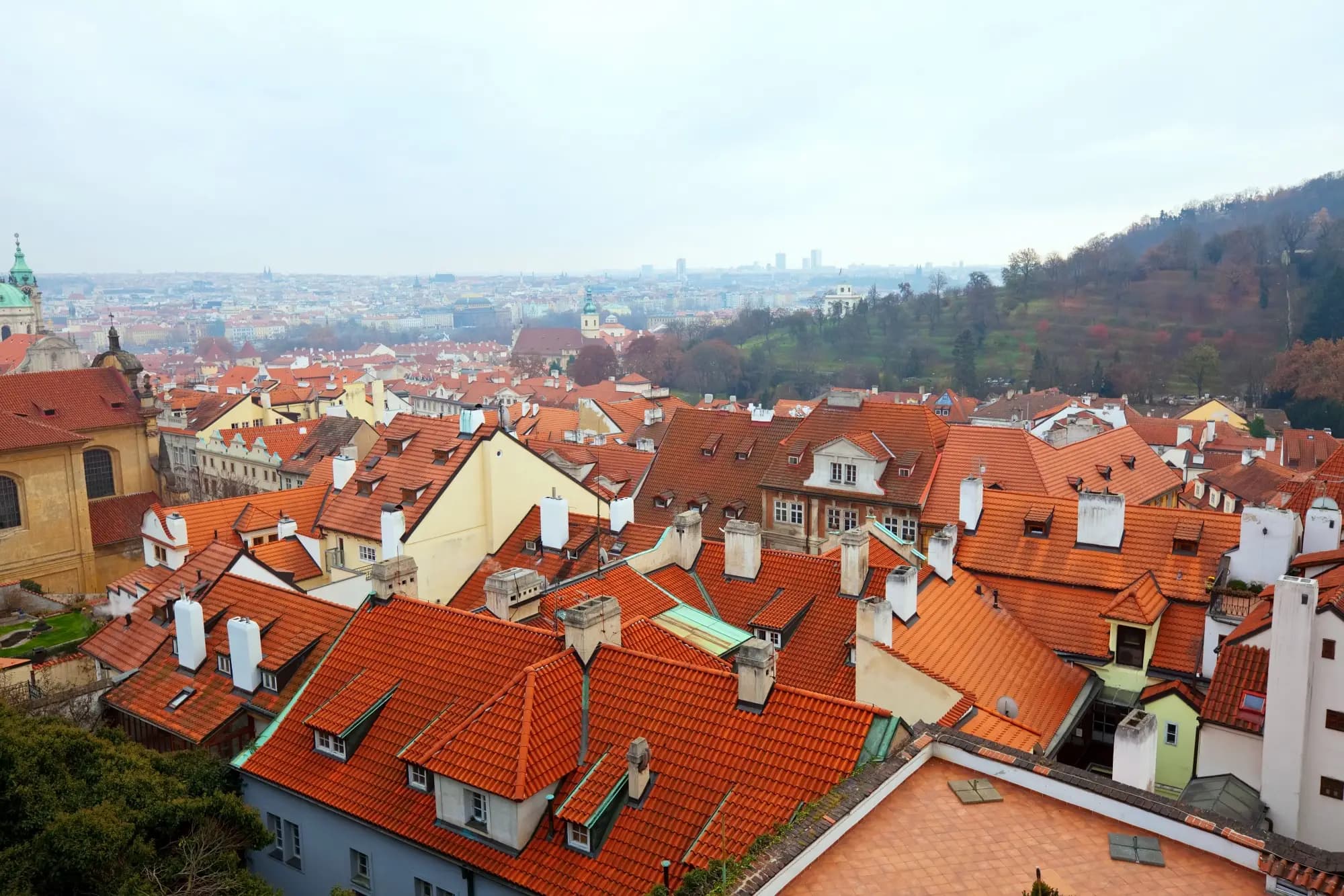 Aerial view of rooftops